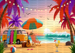 Golden Hour Beach Backdrop for Photoshoots