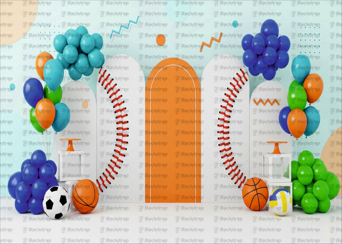 Multicolour Arch Kids Theme Backdrop