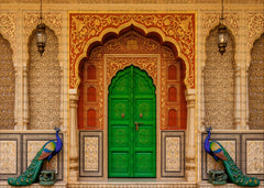 Royal Jaipur Door Backdrop in Brown & Green