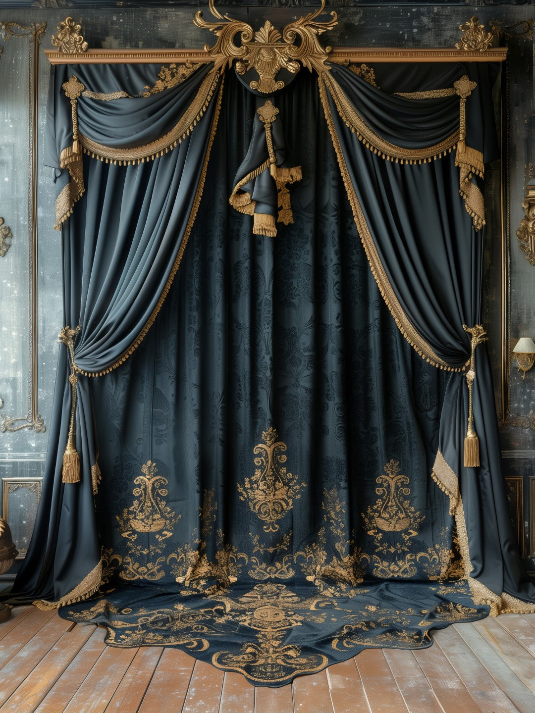 Black & Golden Luxe Studio Backdrop for Makeup Artists
