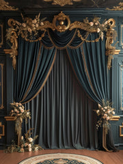 Makeup Studio Black Gold Glam Background