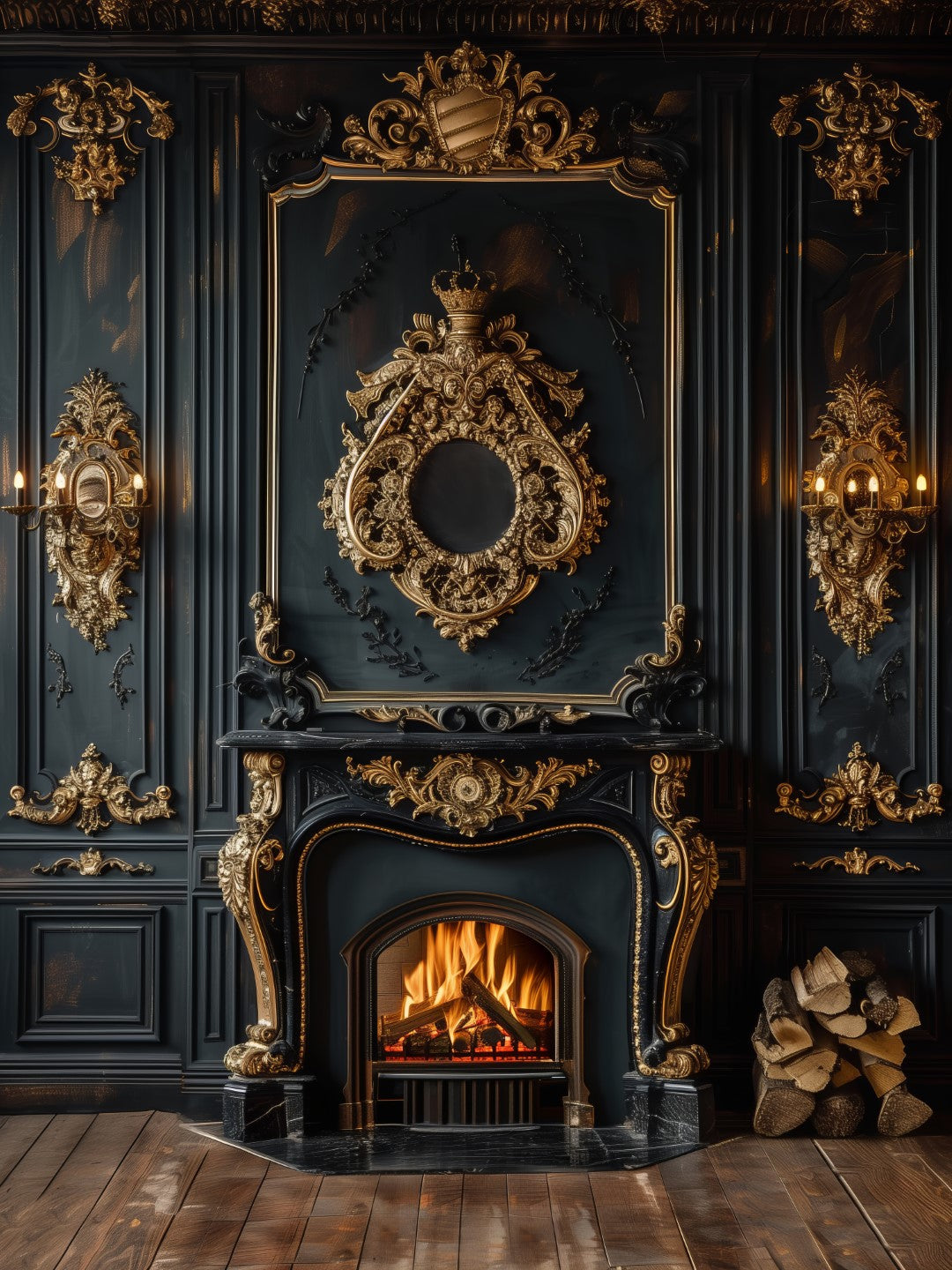 Classy Beauty Room Backdrop – Black and Gold