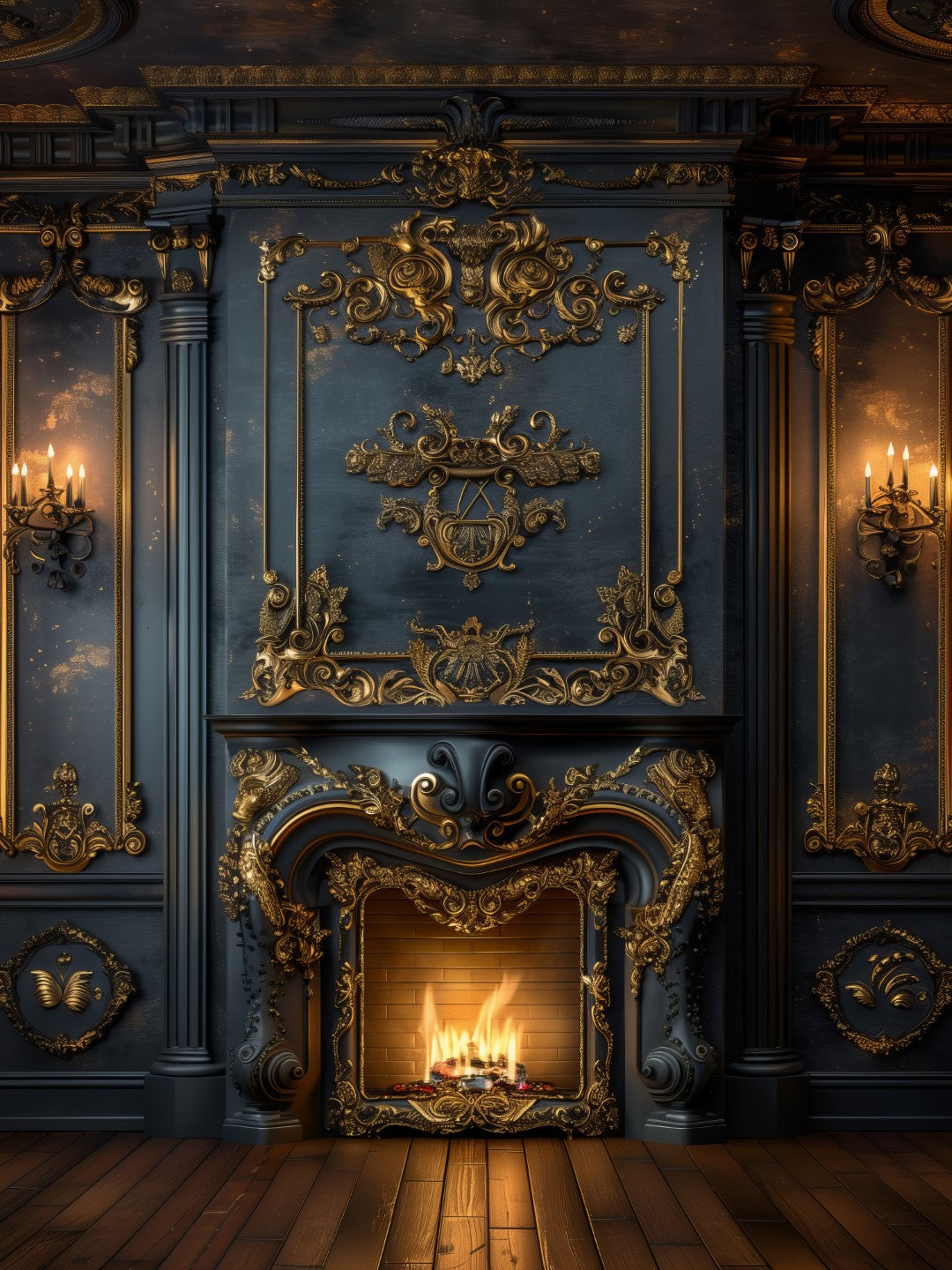 Premium Salon Backdrop – Black & Gold Vibe
