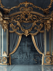 Luxury Black and Gold Makeup Artist Backdrop for Studio & Salon