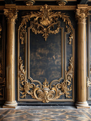 High-End Black & Gold Background for Makeup Artist