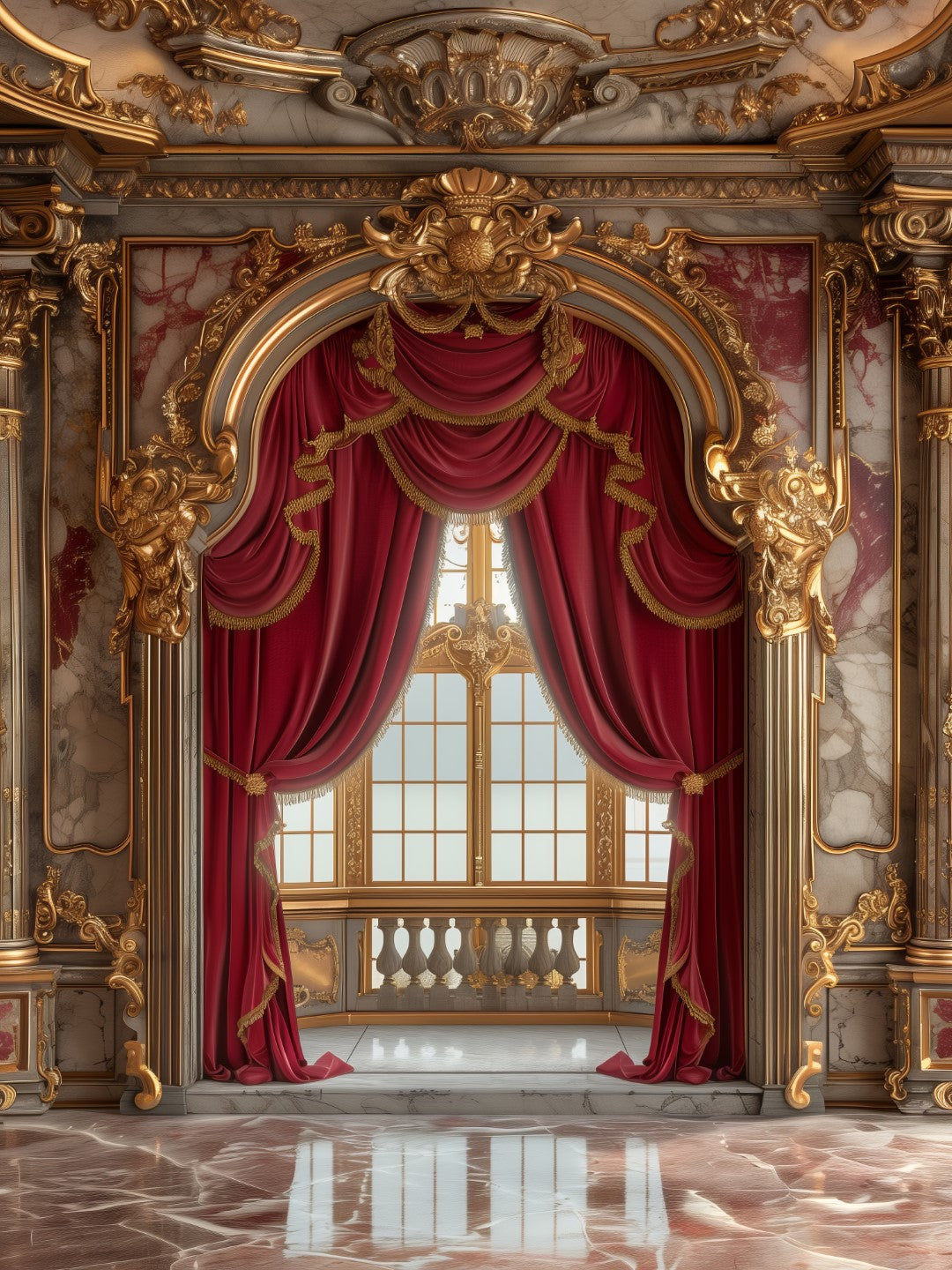 Elegant Burgundy Luxury Backdrop for Makeup Artist Studios