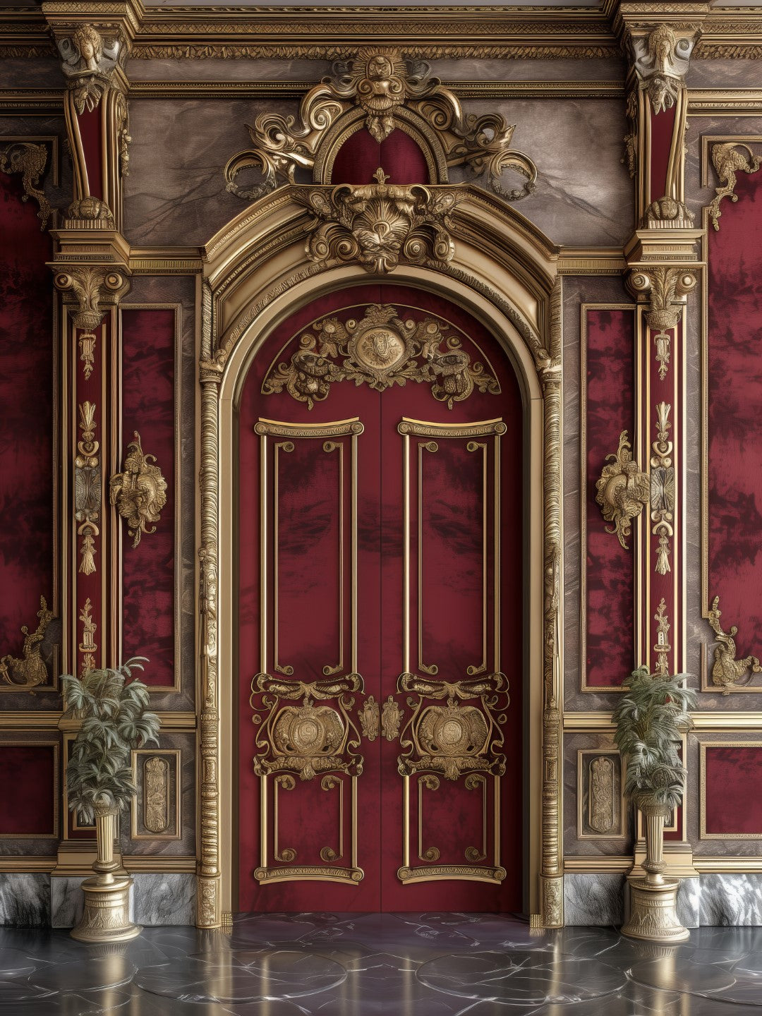 Premium Burgundy Backdrop for Professional Makeup Rooms