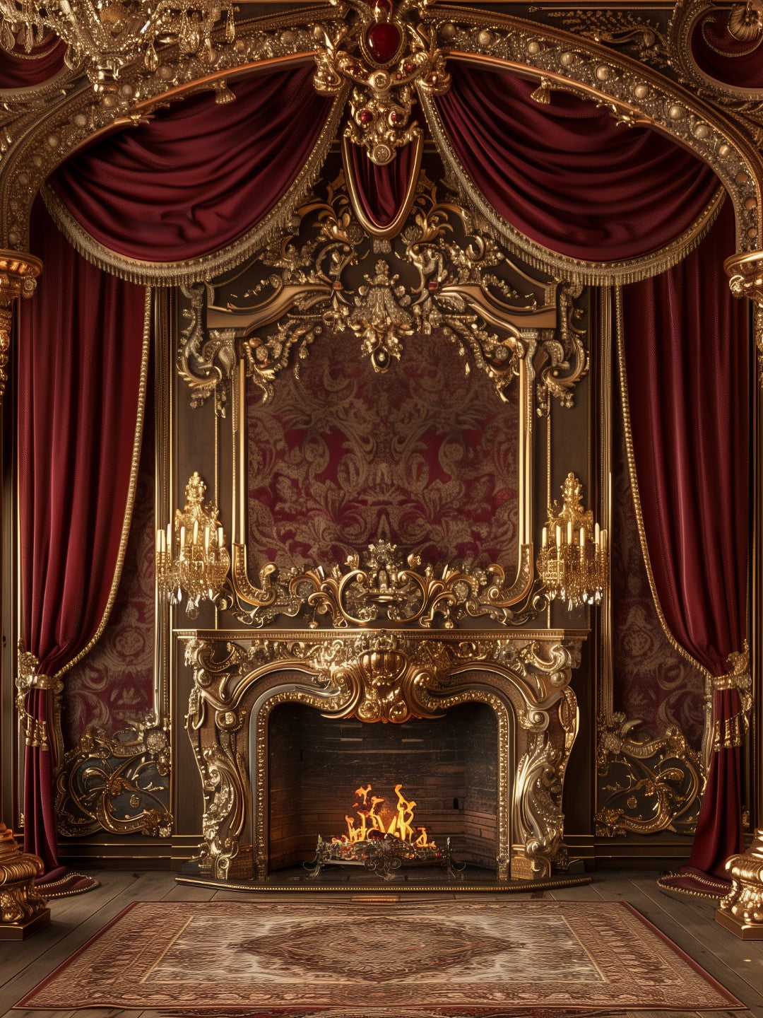 Bold Burgundy Wall Backdrop for Salon