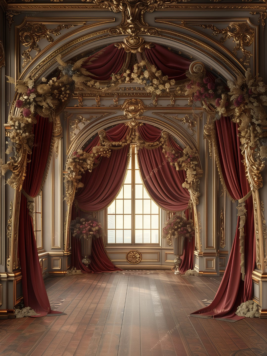 Makeup Artist Signature Burgundy Backdrop for Salon