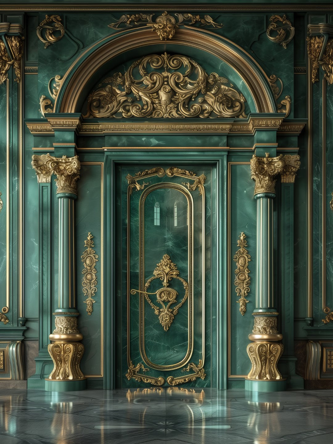 Glamorous Emerald Green Studio Wall Background