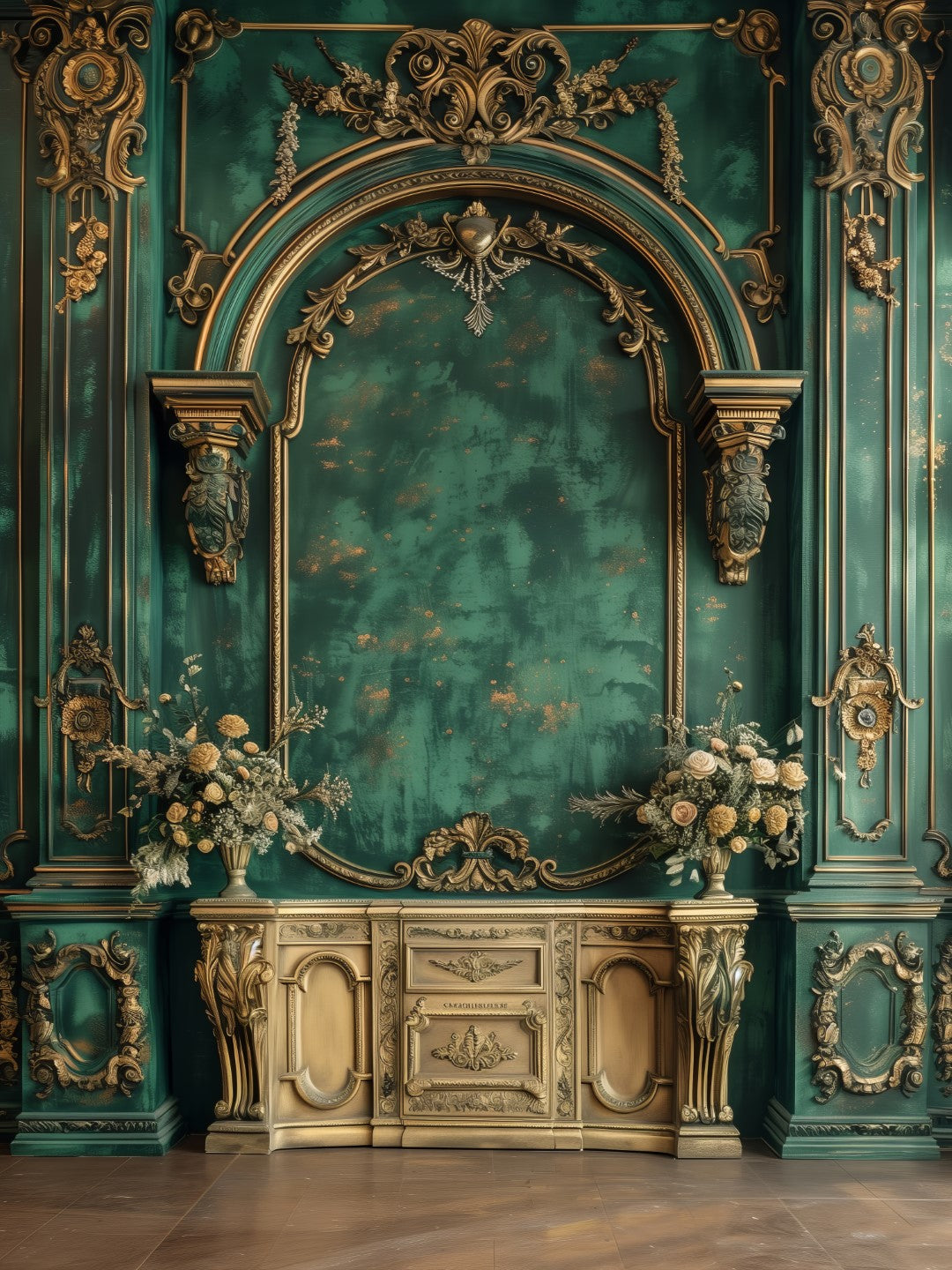 Green Luxury Wall for Makeup Artist Studio