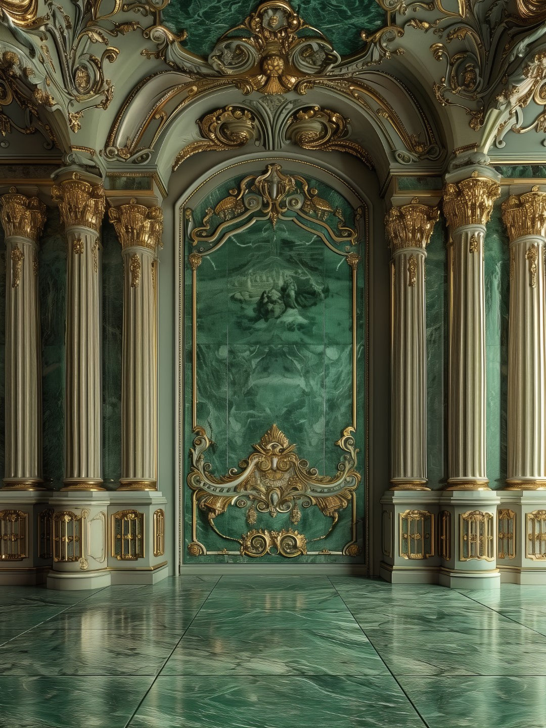 Premium Deep Green Studio Wall for Makeup Artist