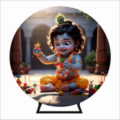 Elegant Krishna Decor Backdrop