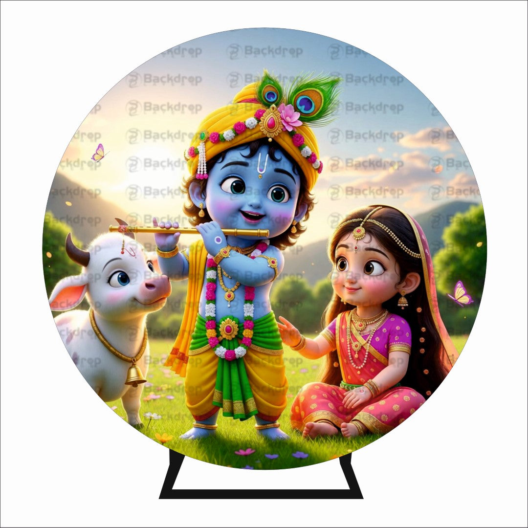 Elegant Krishna Decor Backdrop