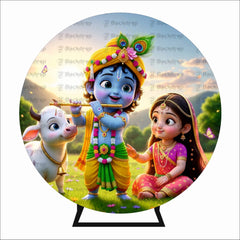 Elegant Krishna Decor Backdrop