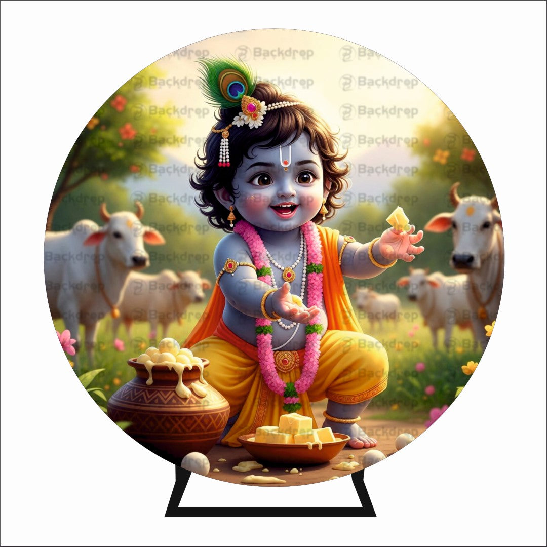 Kanha Butter Matki Photo Backdrop