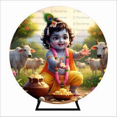 Kanha Butter Matki Photo Backdrop