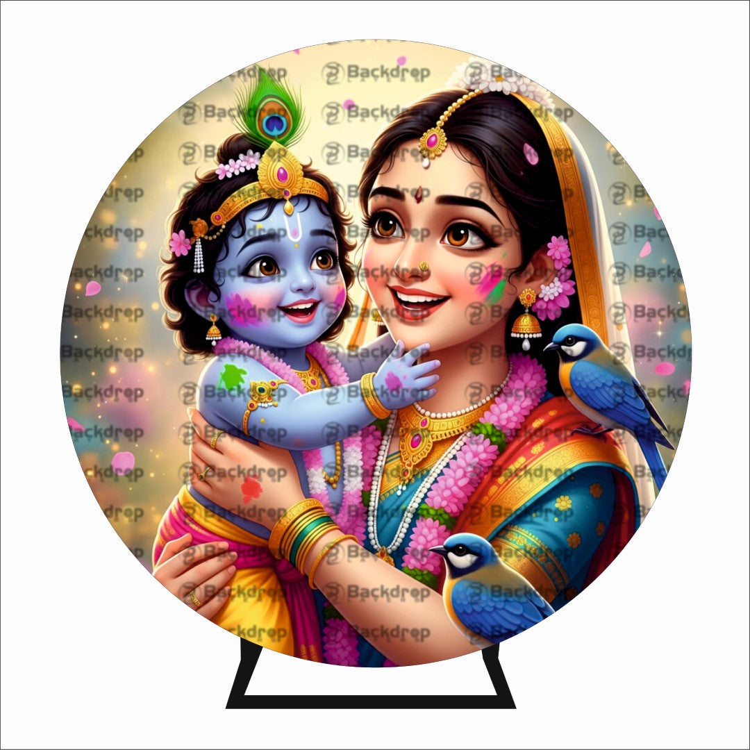 Adorable Krishna Decor Backdrop