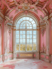 Luxury Pink Window Backdrop For Model Shoot