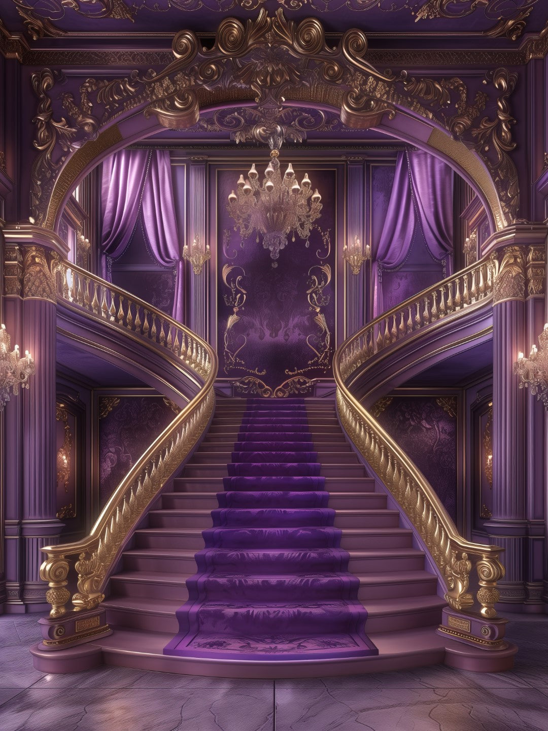 Elevate Your Shoots: Purple Luxury Model Backdrops