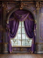 Curtain Style Purple Luxury Backdrop for Classic Styles